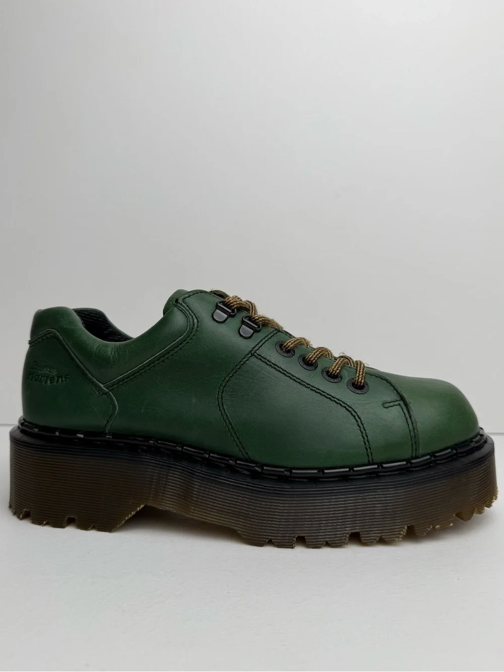 Vintage Dr. Martens England Green Envy Platform Oxfords UK 7